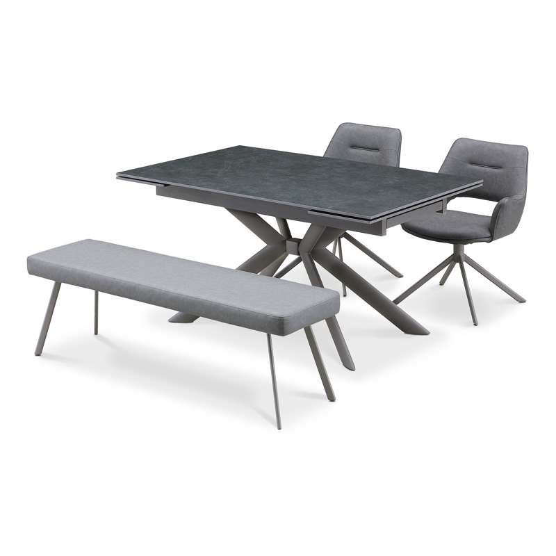 ダーク天板/C-2イス（2脚）/1400ベンチ