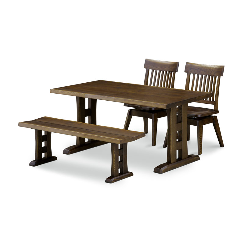 1500テーブル×回転チェア2脚×1300ベンチ